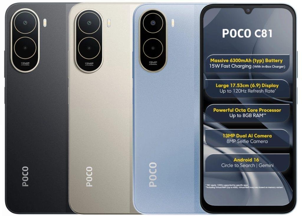POCO C81x ve C81: Bütçe Dostu HyperOS 3 İçeren Yeni Modellerin Özellikleri