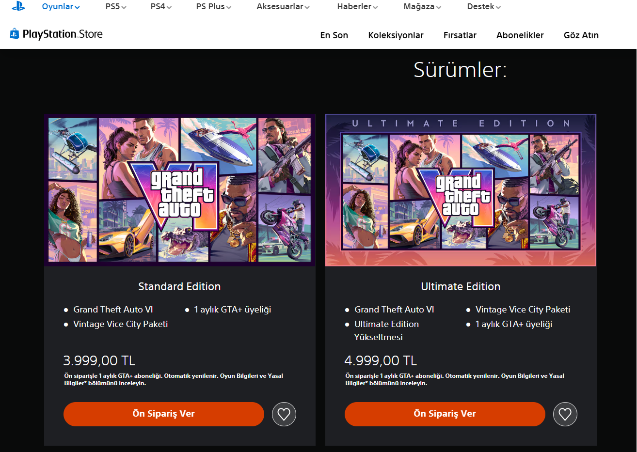 GTA 6 ON SATIS